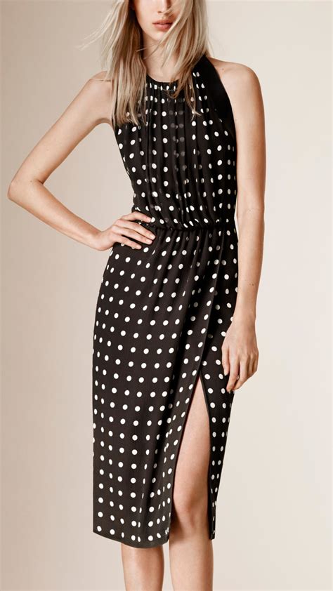 burberry polka dot silk dress